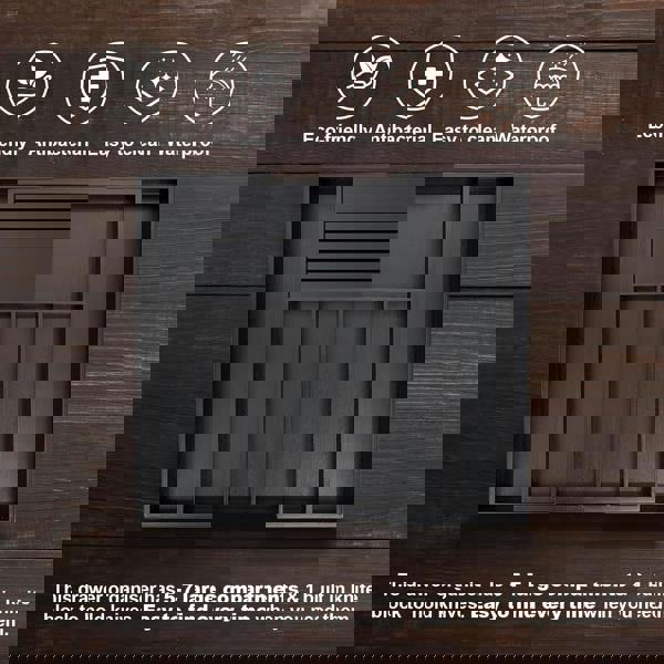 MANTRARAJ Bamboo Cutlery Drawer Organiser With Knife Block Expandable Cutlery Tray for Kitchen Drawers 5-7Compartments