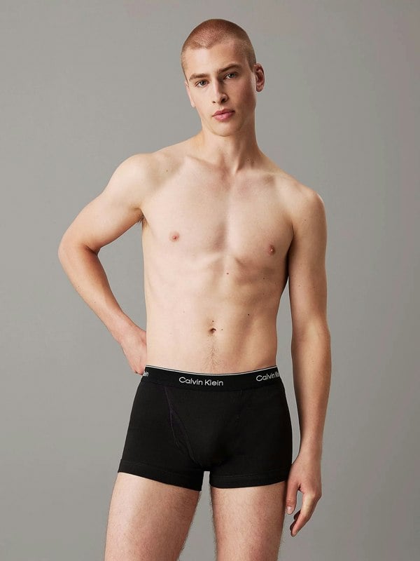 Calvin Klein COTTON CLASSICS Mens 3 Pack Trunks Black
