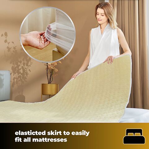 Sweet Dreams Superking Size Electric Heated Blanket Mattress Soft Fleece 9 Heat And 9 Timer Settings Dual Controller Washable