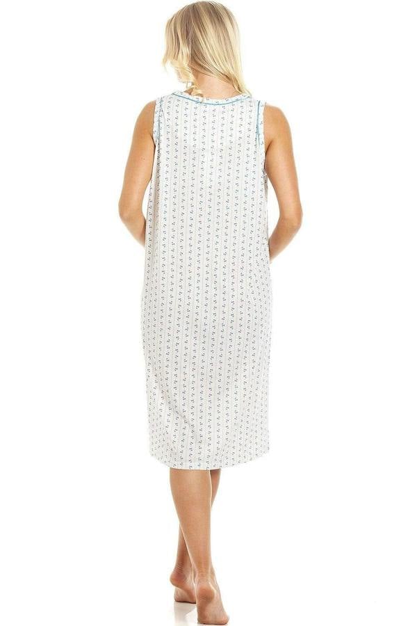 Womens Floral Pinstriped Sleeveless Nightdresses