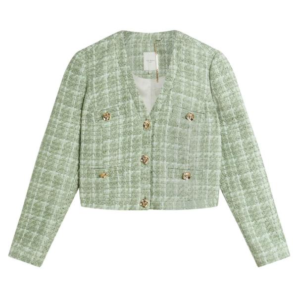 Ted Baker WMH KOMA Rose Button Cropped Boucle Tail 5