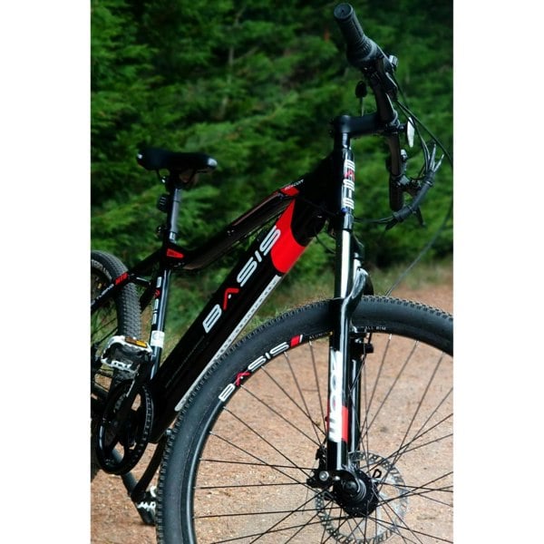 Basis Beacon E-MTB Electric Mountain Bike, 27.5" Wheel, 16" Frame - Black/Red