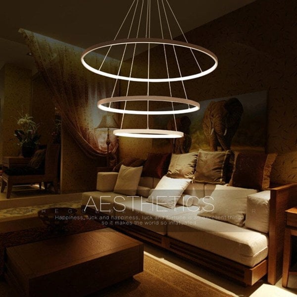 Modern Led Pendant 3 Acrylic Ring Chandelier Pendant Lights Living and Home