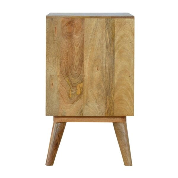 Wyld Haus Pranburi Grey and White Mango Wood Bedside Table 2 Drawers and Open Shelf