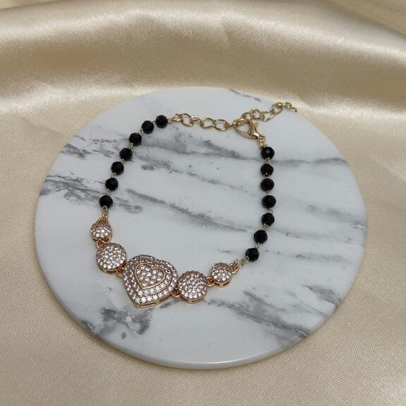 The Colourful Aura Adjustable Heart Love Rose Fold bracelet