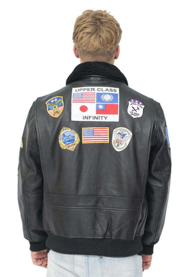 Infinity Leather Mens Top Gun A2 Leather Bomber Jacket-San Diego