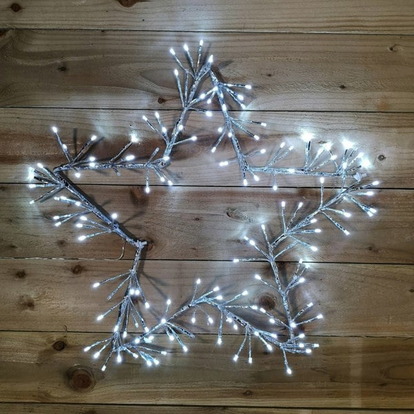 Samuel Alexander 60cm Silver Christmas Star 150 Ice White LED Indoor/Outdoor Christmas Decorations