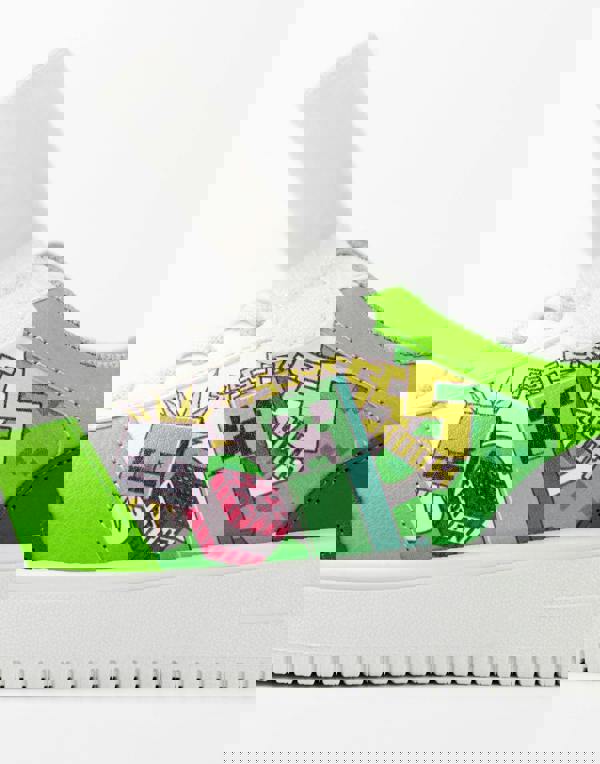 Minecraft Boys White Creeper Velcro Trainers