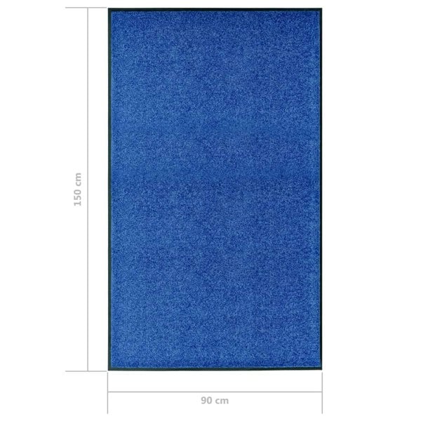 Berkfield Doormat Washable Blue 90x150 cm