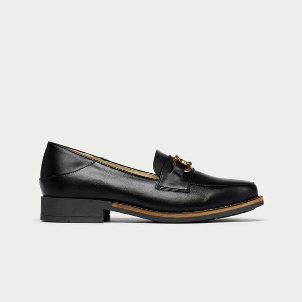 Calla Meredith - Black Leather Loafers