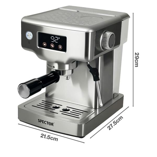 Spector 20 Bar Espresso Coffee Machine Maker Milk Frother Cappuccino Latte Cafe
