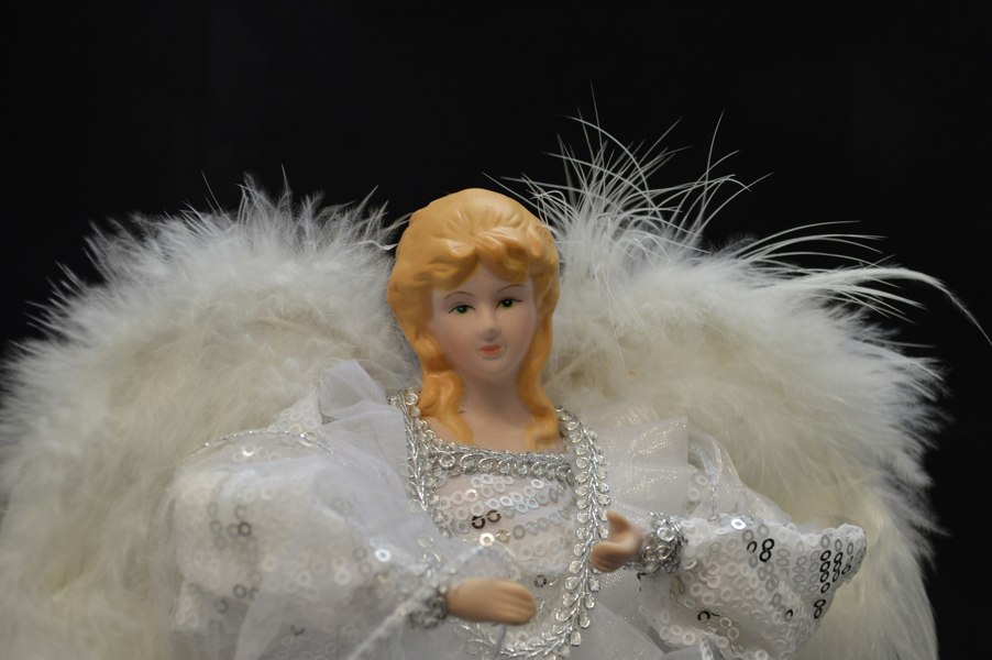 Samuel Alexander 30cm White & Silver Christmas Tree Top Fairy Angel House Decoration Ornament