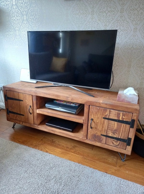 The Bespoke Carpentry Co Pine TV Stand with Storage - 2 Doors