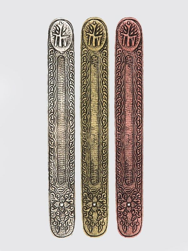 Namaste Metal Embossed Incense Holder 