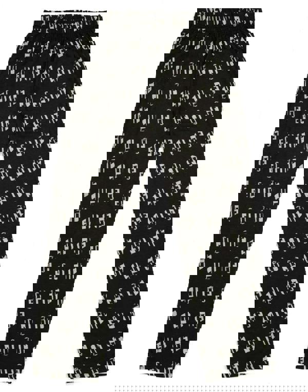 The Godfather Mens Black All-Over Print Bottom Short Sleeve Long Leg Pyjama Set