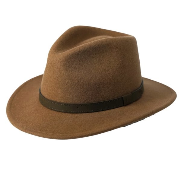 Gamble & Gunn Settler Fedora - Camel Brown