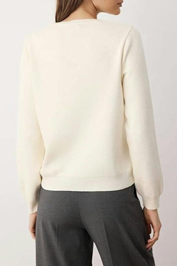 WOVCOR Heart Cut Out Detail Knitted Sweater
