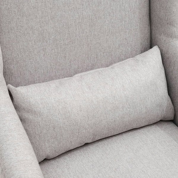 Grey Burlap High Back Studded Armchair with Cushion Living and Home