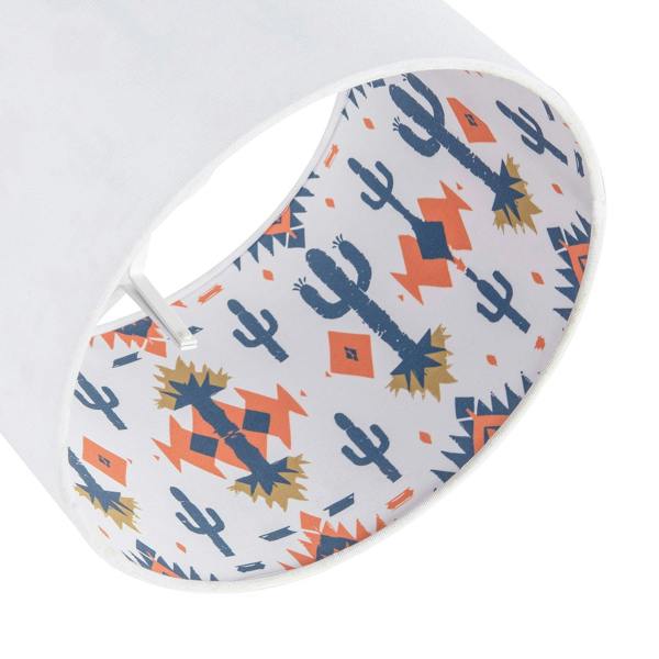 Western Cactus Themed White Linen Lamp Shade with Inner Vibrant Print Image 5