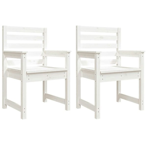Berkfield Garden Chairs 2 pcs White 60x48x91 cm Solid Wood Pine