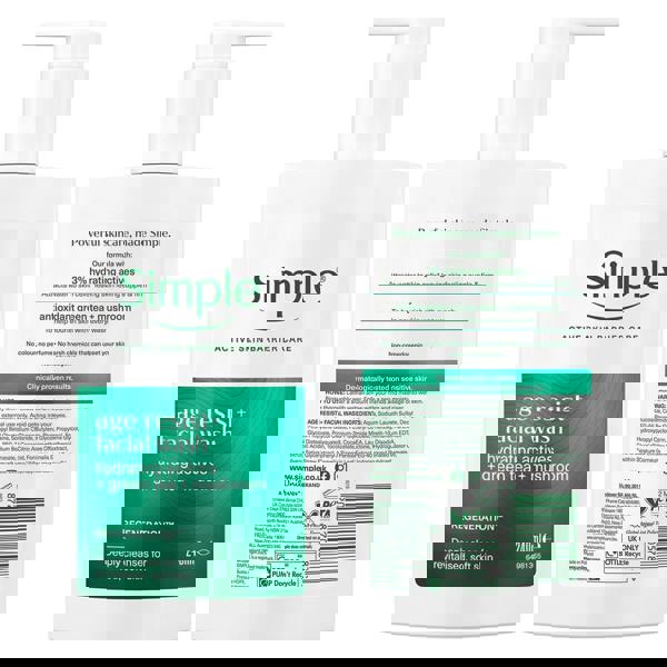 Simple Face Wash Bundle - Age Resist+ Facial Wash & Repair+ Cream Cleanser 240ml