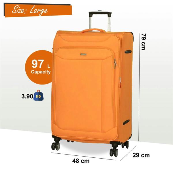 Snowball Soft Lightweight Dual 4 Wheel Suitcase Luggage