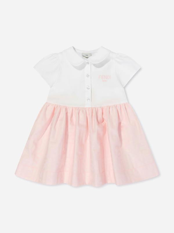 Fendi Kids Fendi Baby Girls FF Logo Dress in Pink