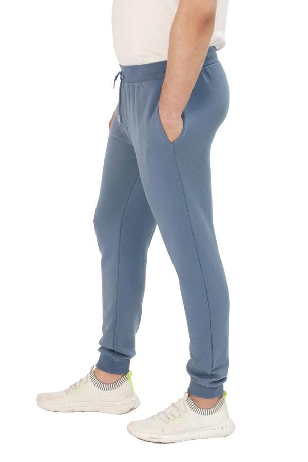 Smart Living Slim Leg Jogging Bottoms with Cuffed Hem and Pockets - Denim
