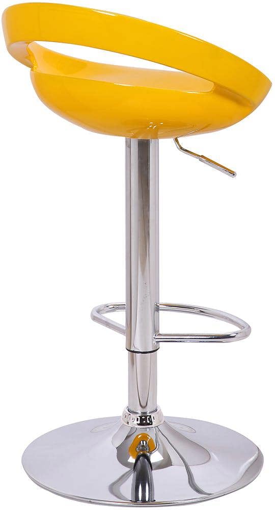 Lamboro Sorrento Swivel Breakfast Bar Stool, Chrome Stem, Height Adjustable Swivel Gas Lift, Home & Kitchen Plastic Barstool, Yellow