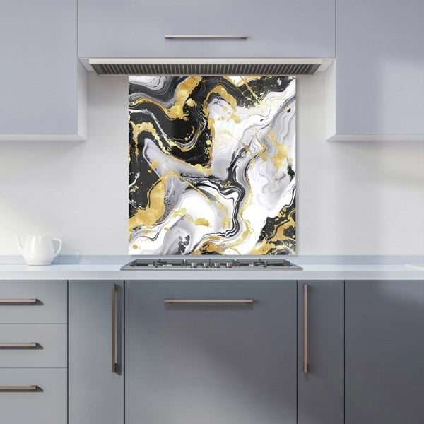 Warren Reed - Designer White And Black Marble Effect Kitchen Splashback