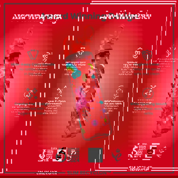 ION8 Leak Proof Slim Water Bottle, Recyclon, Red Unicorns, 500ml (18oz)