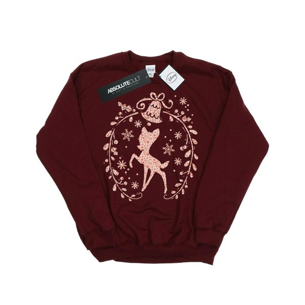 Disney Girls Bambi Christmas Wreath Sweatshirt - Burgundy