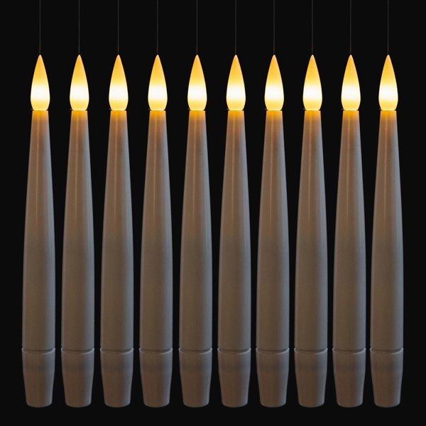 Samuel Alexander Set of 10 15cm Floating White LED Battery Candles in Warm White with Remote Control