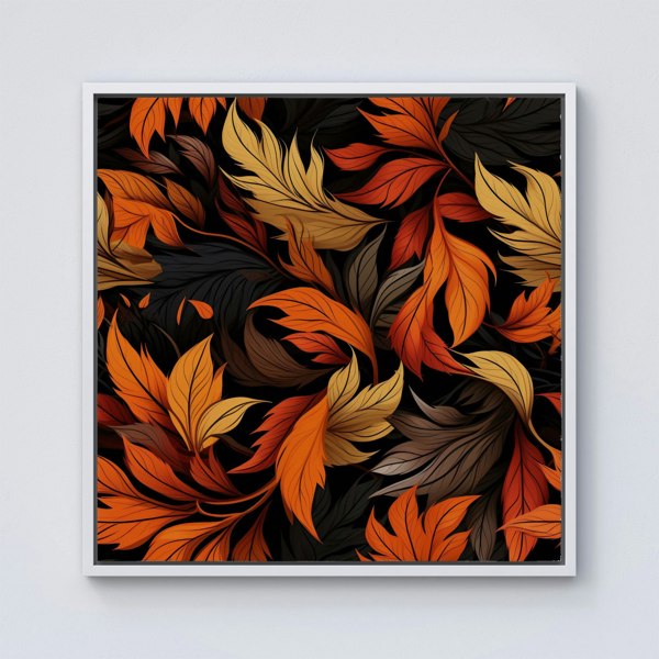 Warren Reed Autumn Leaves Design Framed Canvas