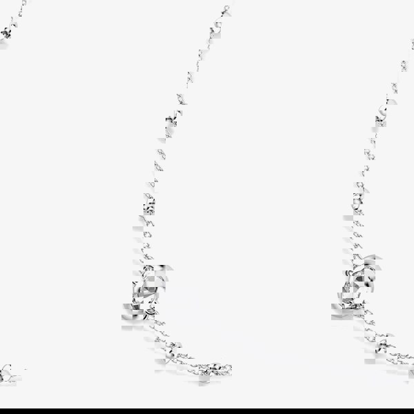 Swarovski Una Rhodium Plated Round White Crystal Necklace 5733116