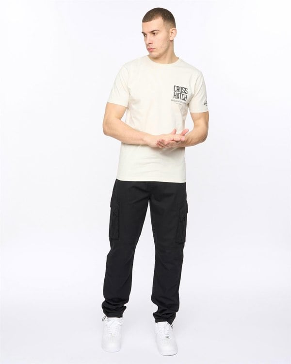 Crosshatch Sidemoore Cargo Pants Black