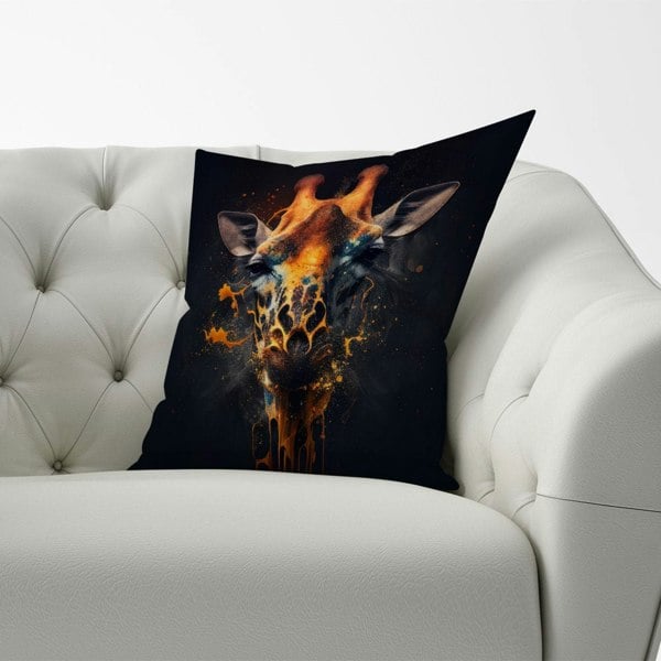 Warren Reed Golden Giraffe Face Splashart Cushions