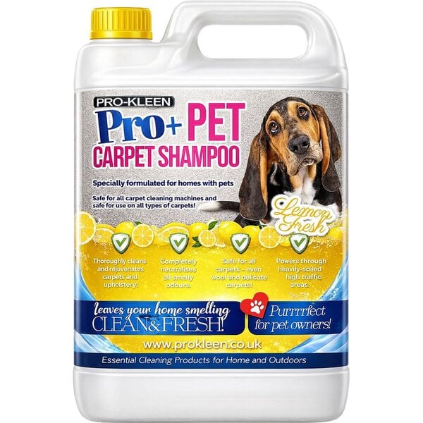 ProKleen Pro-Kleen Pro+ Carpet And Upholstery Shampoo Removes Pet Deposits & Odours 4 in 1 Concentrate Lemon Fresh 5L