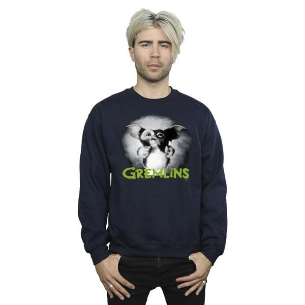 Gremlins Mens Scared Green Sweatshirt - Navy Blue