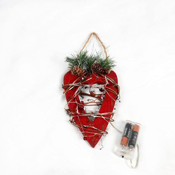 30cm Red Heart Wooden LED Tree Tabletop Centrepiece Christmas Holiday Home decoration with 20 Warm white LEDs image 9