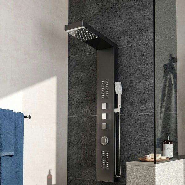 Bathroom Thermostatic Black Shower Tower Panel Bathroom Shower Living and Home