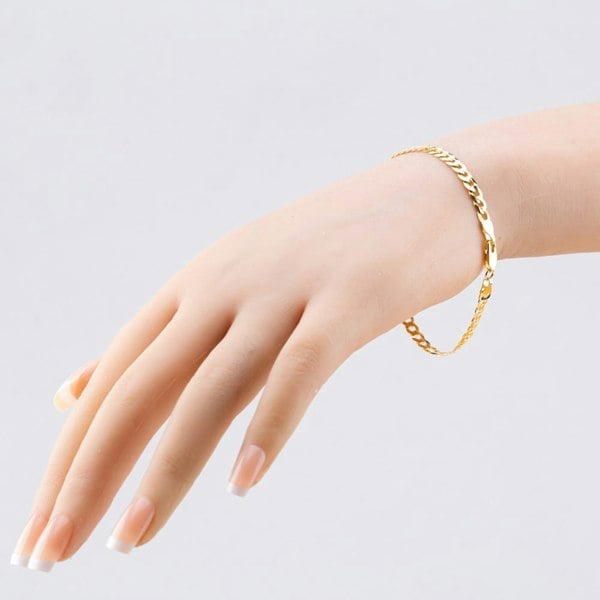 T. H. Baker 9ct Yellow Gold 7.5 Inch Curb Chain Bracelet UFC100 7.5