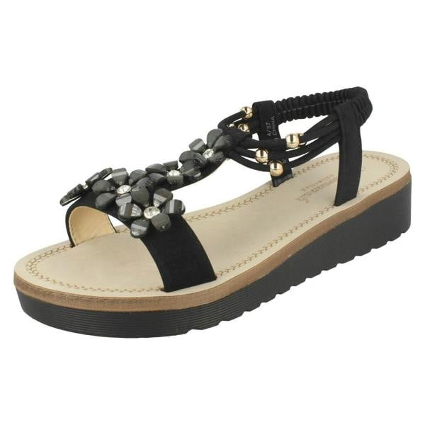 Savannah Ladies Savannah Flower Beaded Sandals