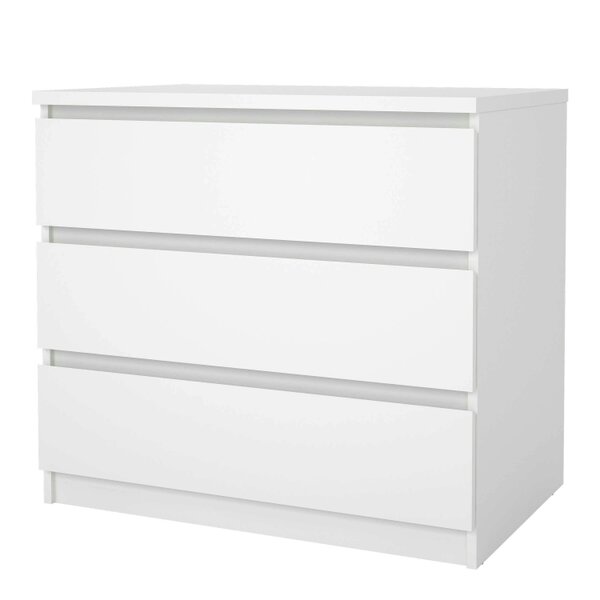 Wyld Haus Budapest White Wooden Storage Chest 3 Drawers
