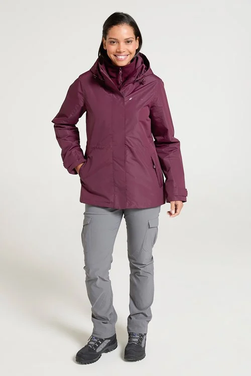 Mountain Warehouse Womens/Ladies Fell II 3 In 1 Jacket - Burgundy