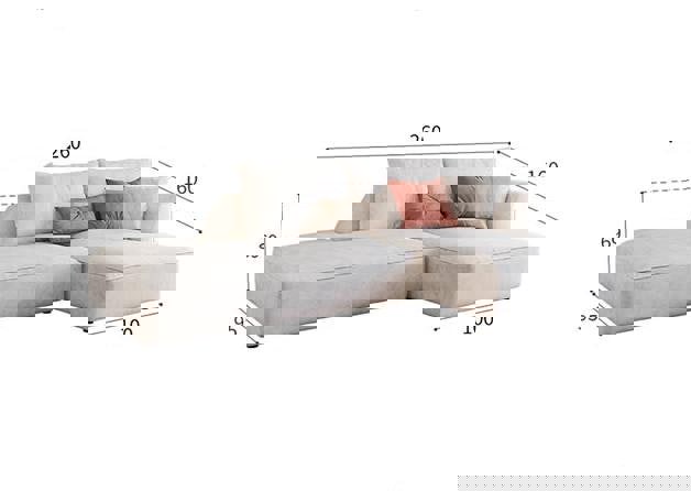 R77 Dexter Two Seater Corner Sofa, Leathaire-Weilai Concept-Two Seater Corner 260cm ( Single Armrest )-White-Weilai Concept
