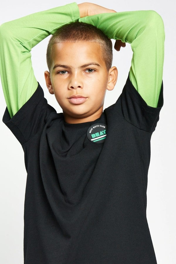 Beat Boyz Club Glow Long Sleeve T-Shirt - Black/Green