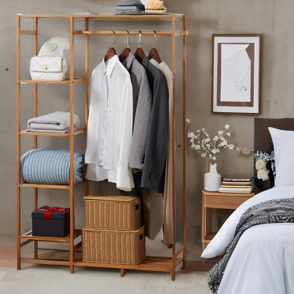 Rafaelo Mobilia Bamboo 6 Tier Open Wardrobe