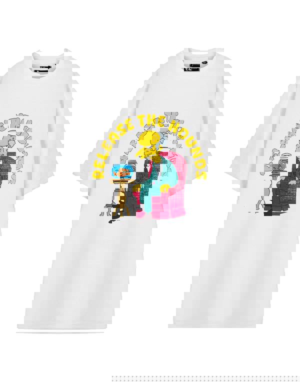 The Simpsons Mens White Release The Hounds Short Sleeved T-Shirt