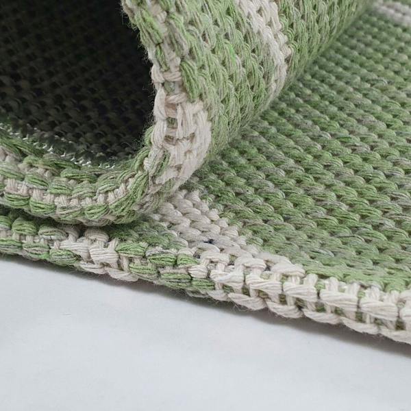 Runner Rug Geometric 100% Cotton Washable Woven Carpet Natural Diamond Patterned Mat - 75x300cm